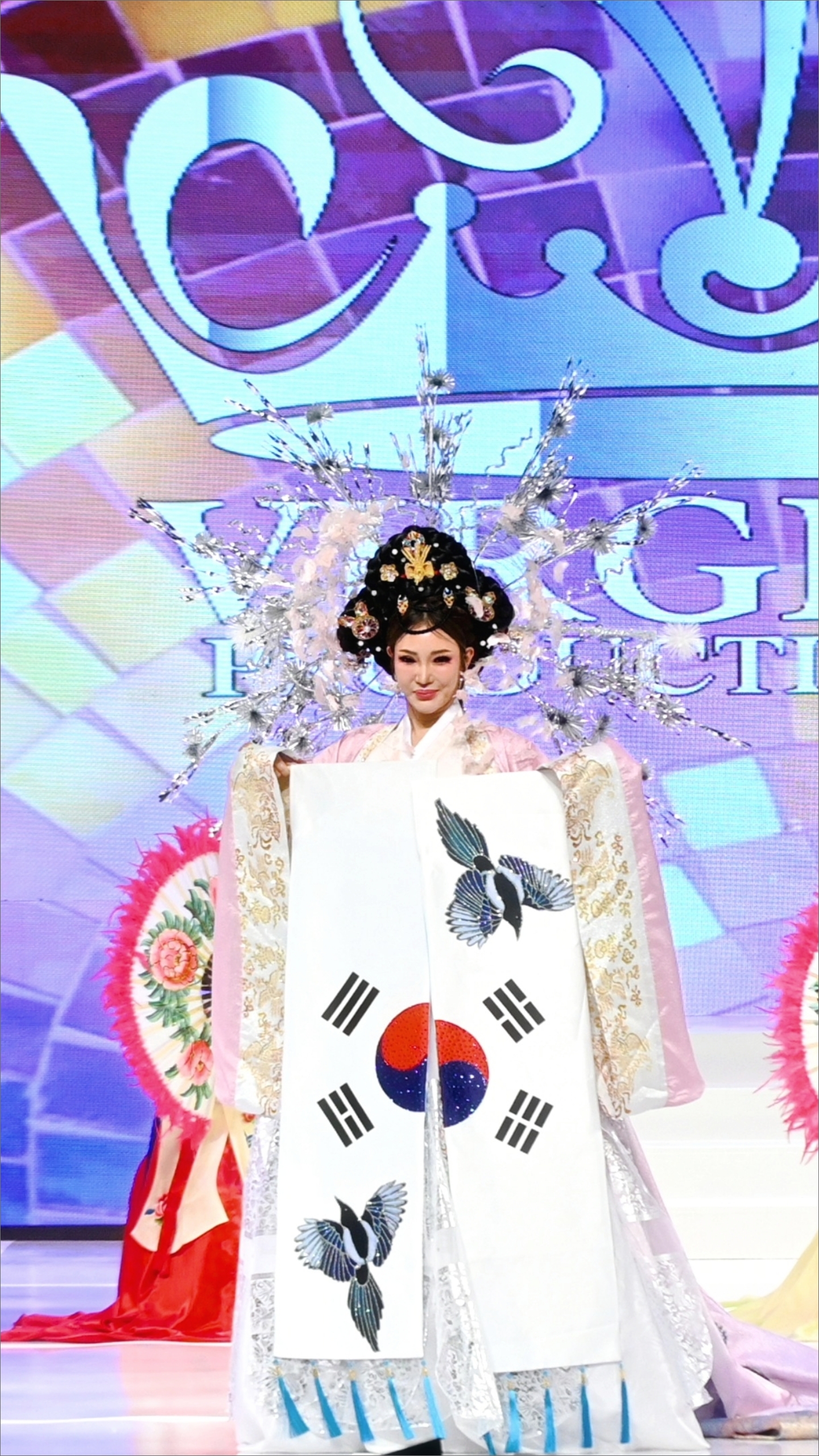 Latina woman in her colorful national costume